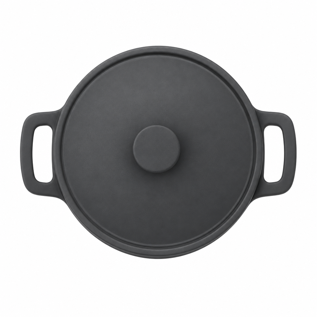 Concept image of charcoal cooking pot, top view