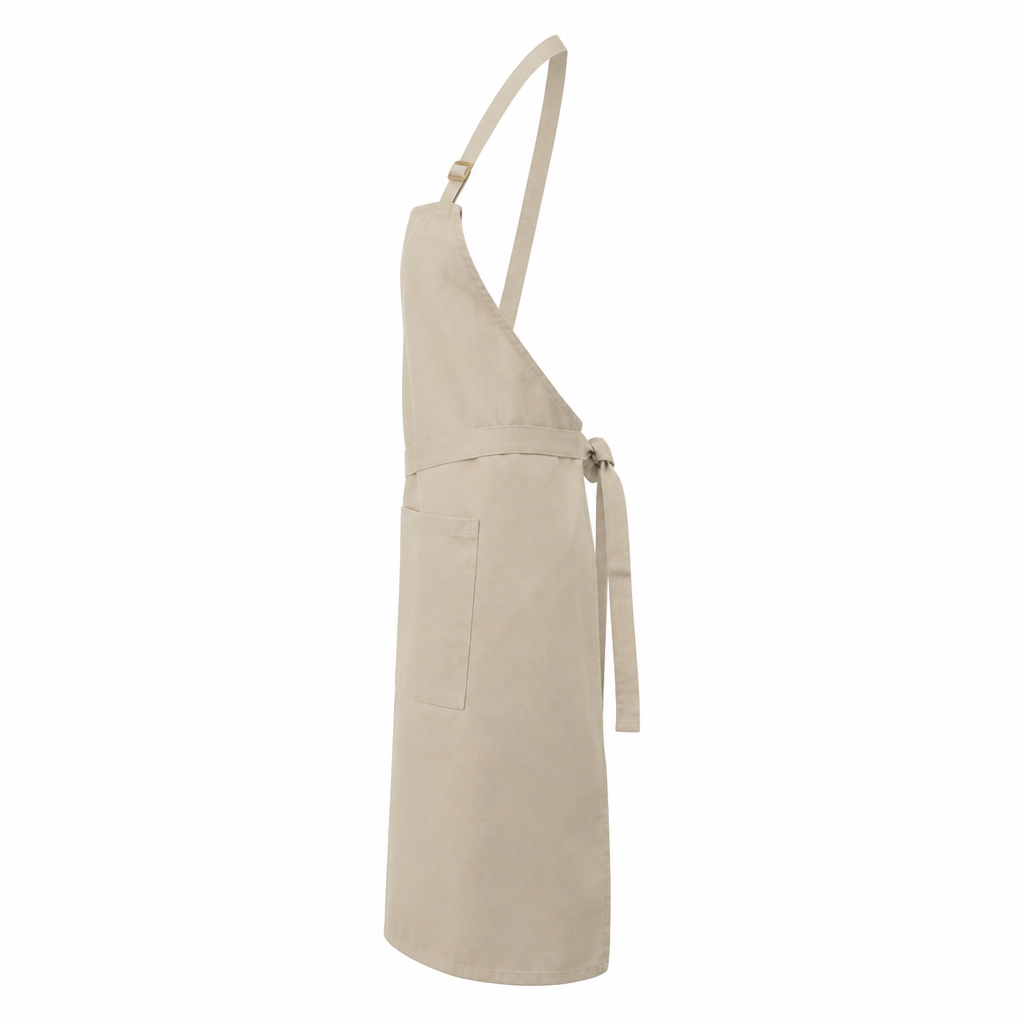 Beige apron side view