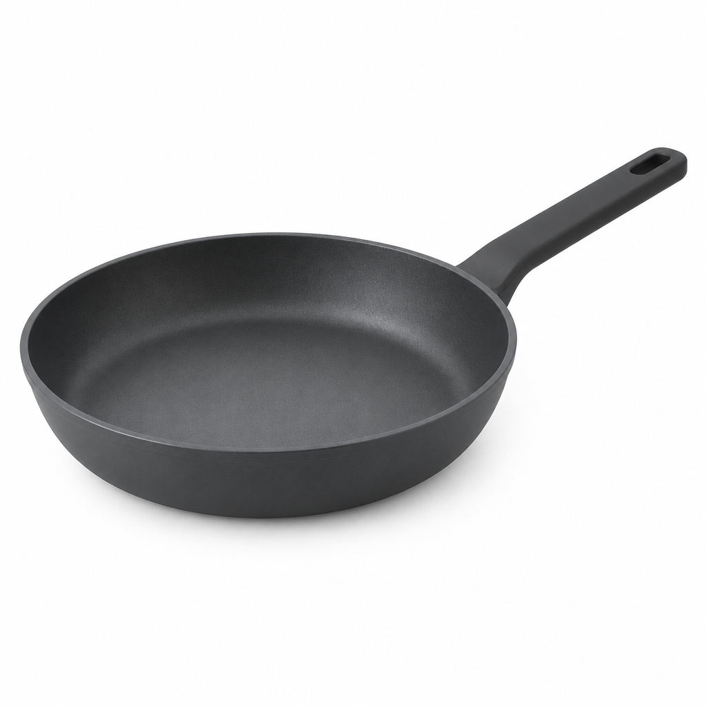 Concept charcoal frying pan, front three-quarter view