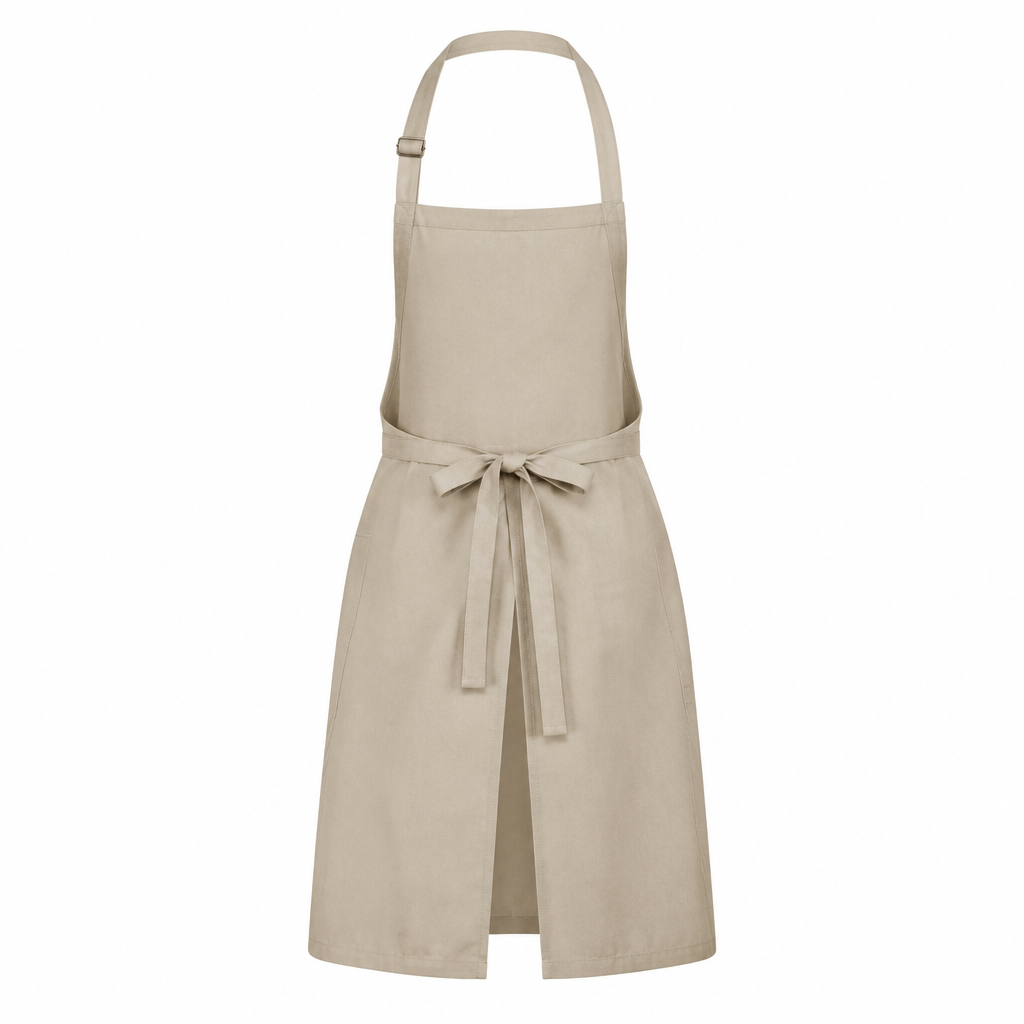 Beige apron back view